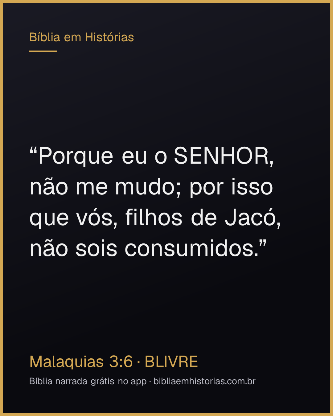 Imagem do versículo Malaquias 3:6 para compartilhar