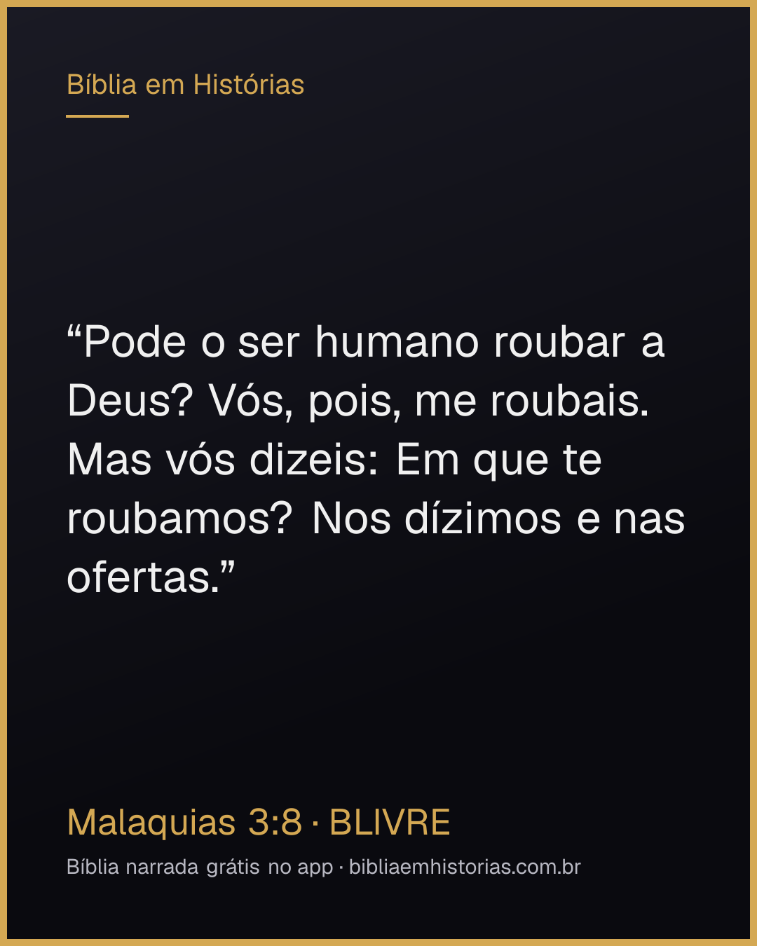 Imagem do versículo Malaquias 3:8 para compartilhar