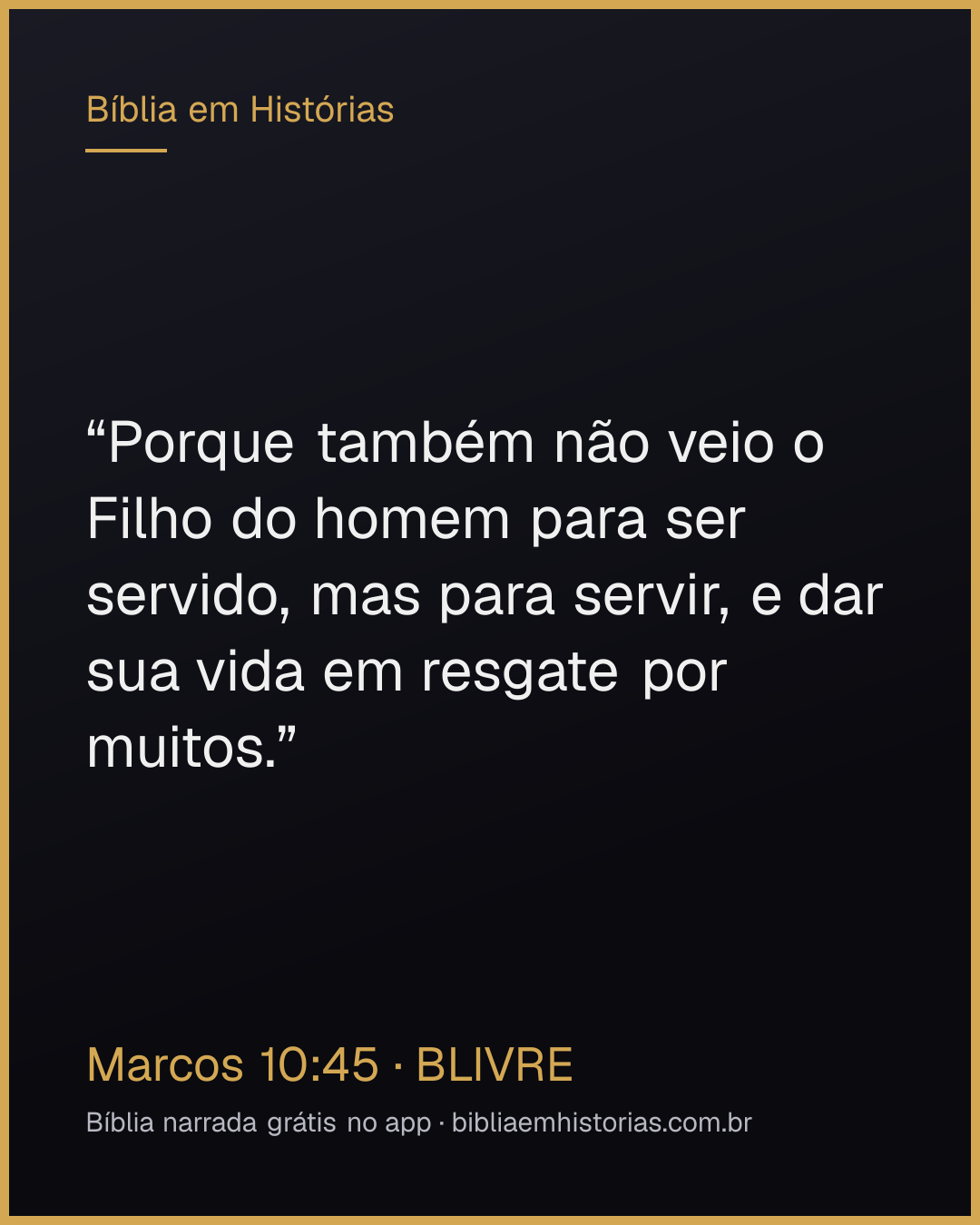 Imagem do versículo Marcos 10:45 para compartilhar