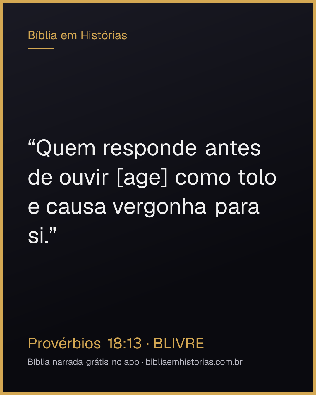 Imagem do versículo Provérbios 18:13 para compartilhar