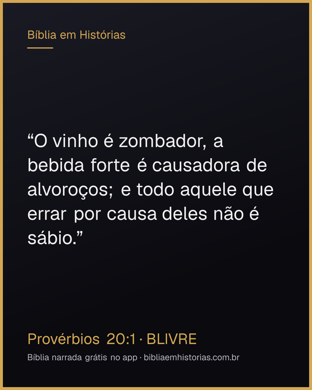 Imagem do versículo Provérbios 20:1 para compartilhar