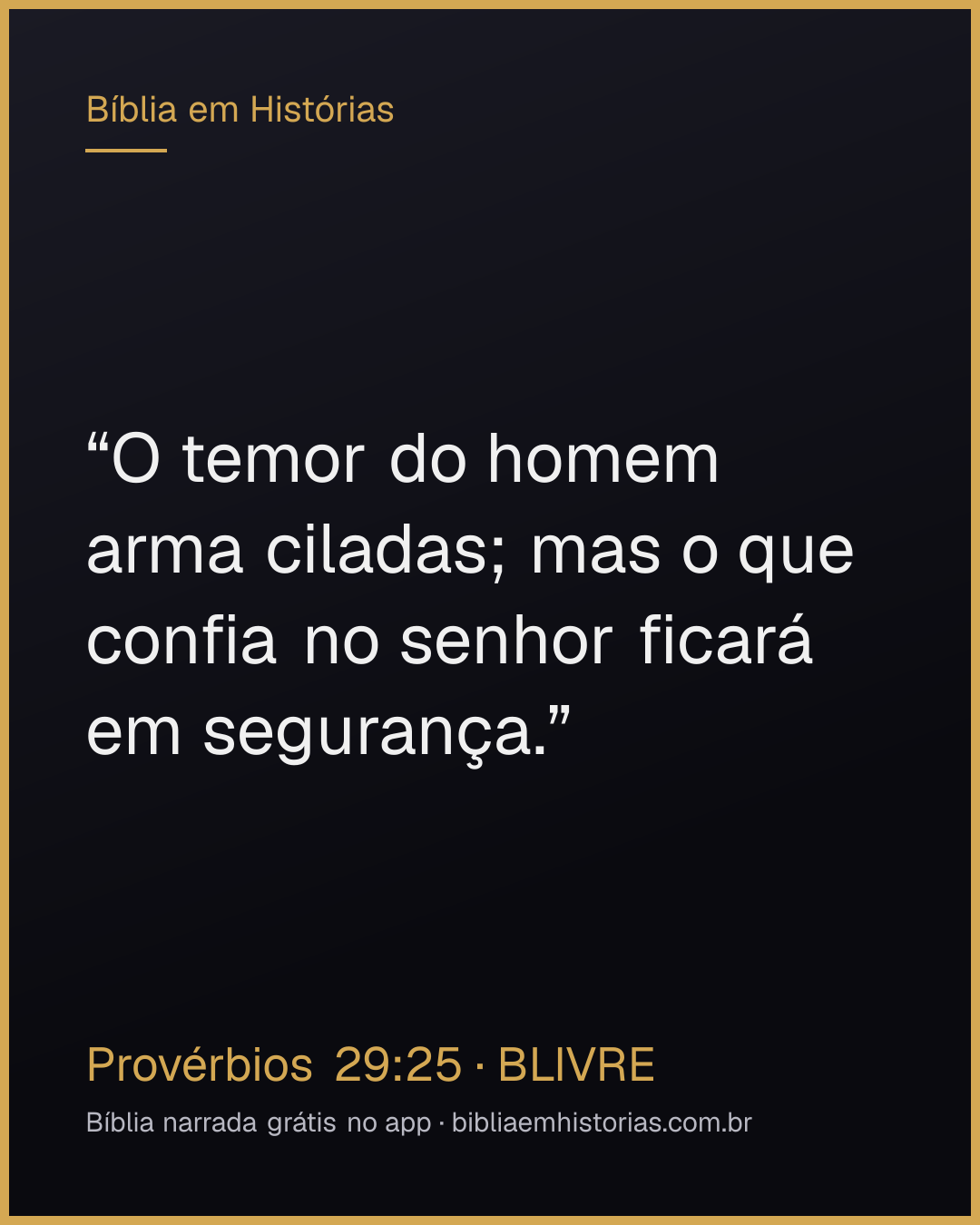 Imagem do versículo Provérbios 29:25 para compartilhar