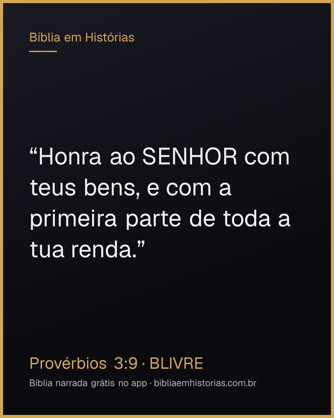 Imagem do versículo Provérbios 3:9 para compartilhar