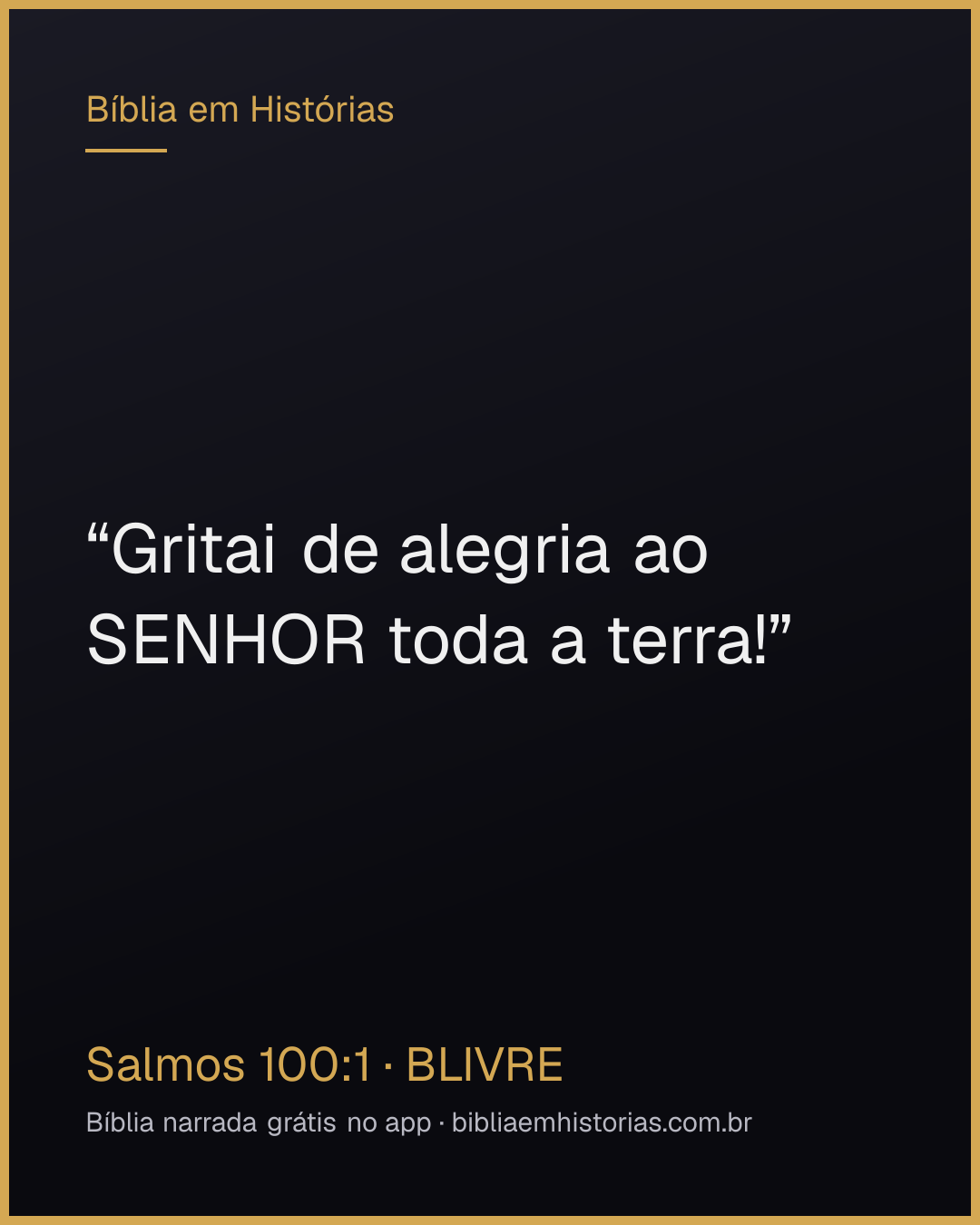 Imagem do versículo Salmos 100:1 para compartilhar