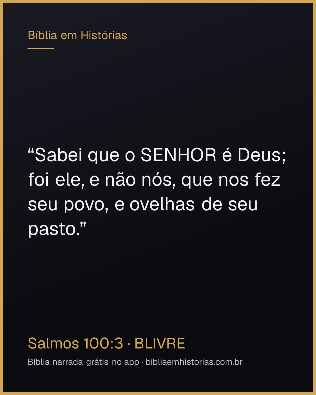 Imagem do versículo Salmos 100:3 para compartilhar