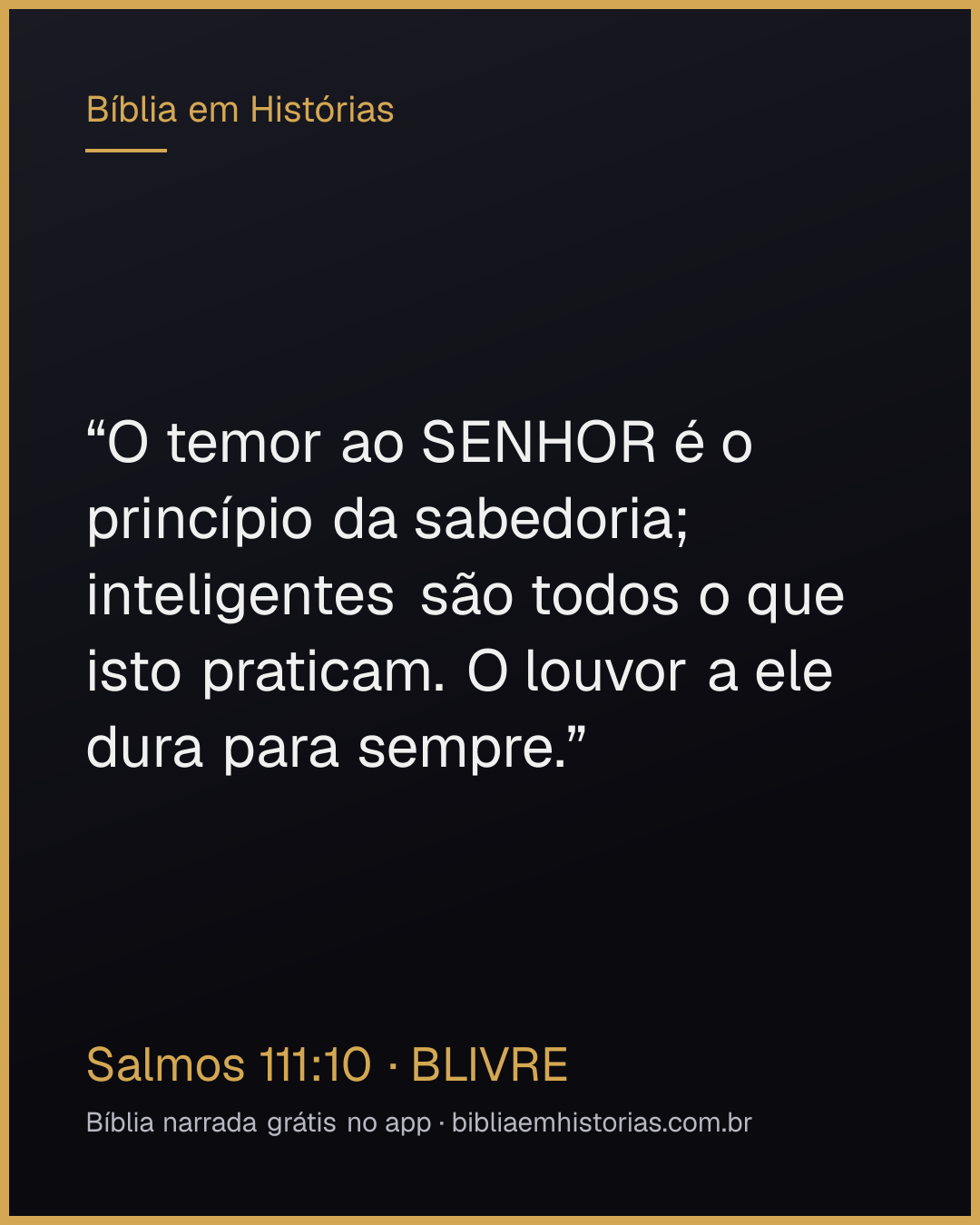 Imagem do versículo Salmos 111:10 para compartilhar