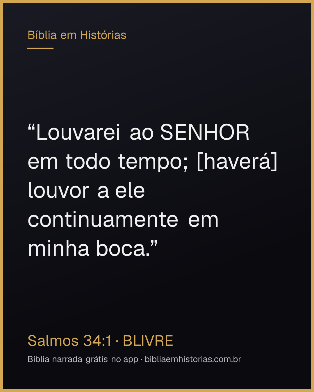 Imagem do versículo Salmos 34:1 para compartilhar