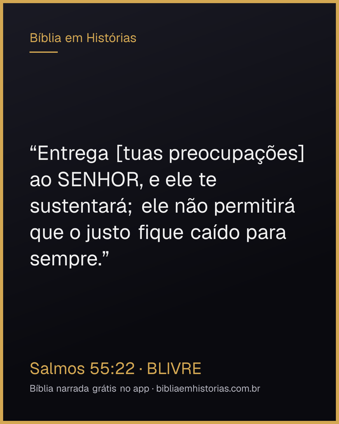 Imagem do versículo Salmos 55:22 para compartilhar