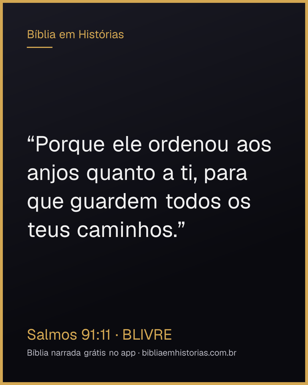 Imagem do versículo Salmos 91:11 para compartilhar