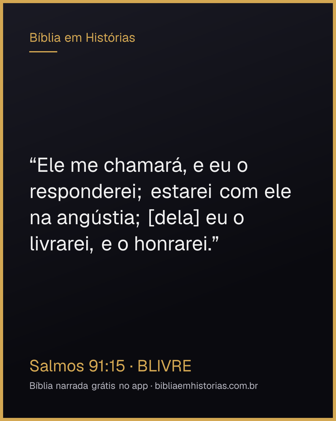 Imagem do versículo Salmos 91:15 para compartilhar