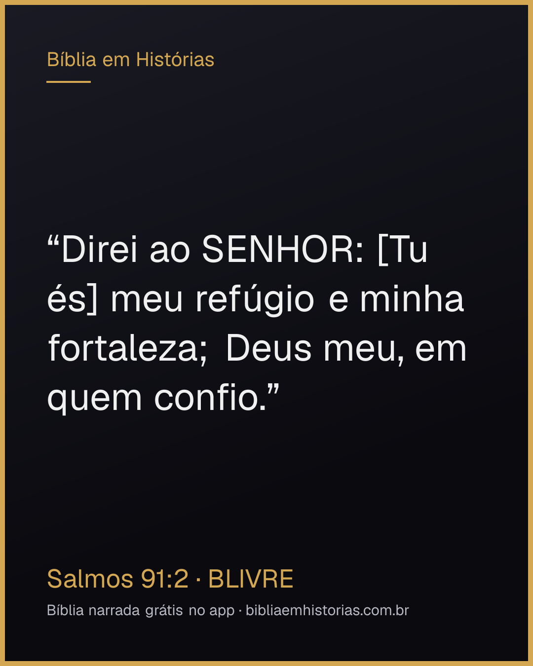 Imagem do versículo Salmos 91:2 para compartilhar