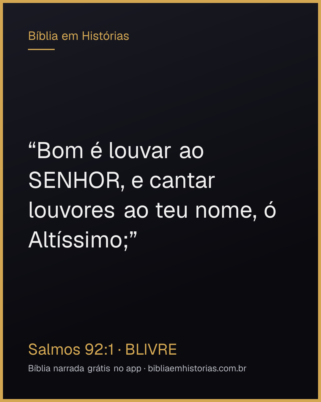 Imagem do versículo Salmos 92:1 para compartilhar