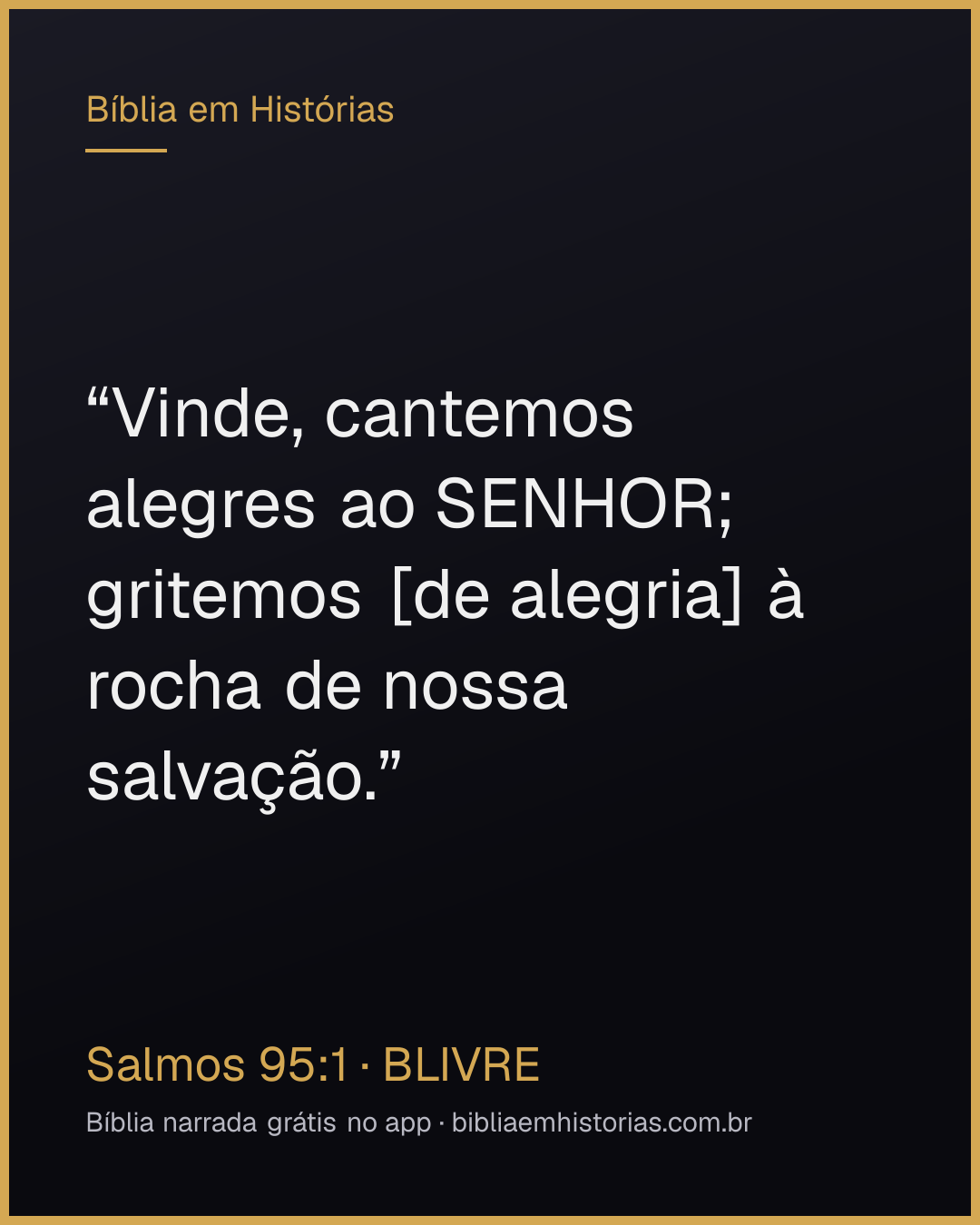 Imagem do versículo Salmos 95:1 para compartilhar