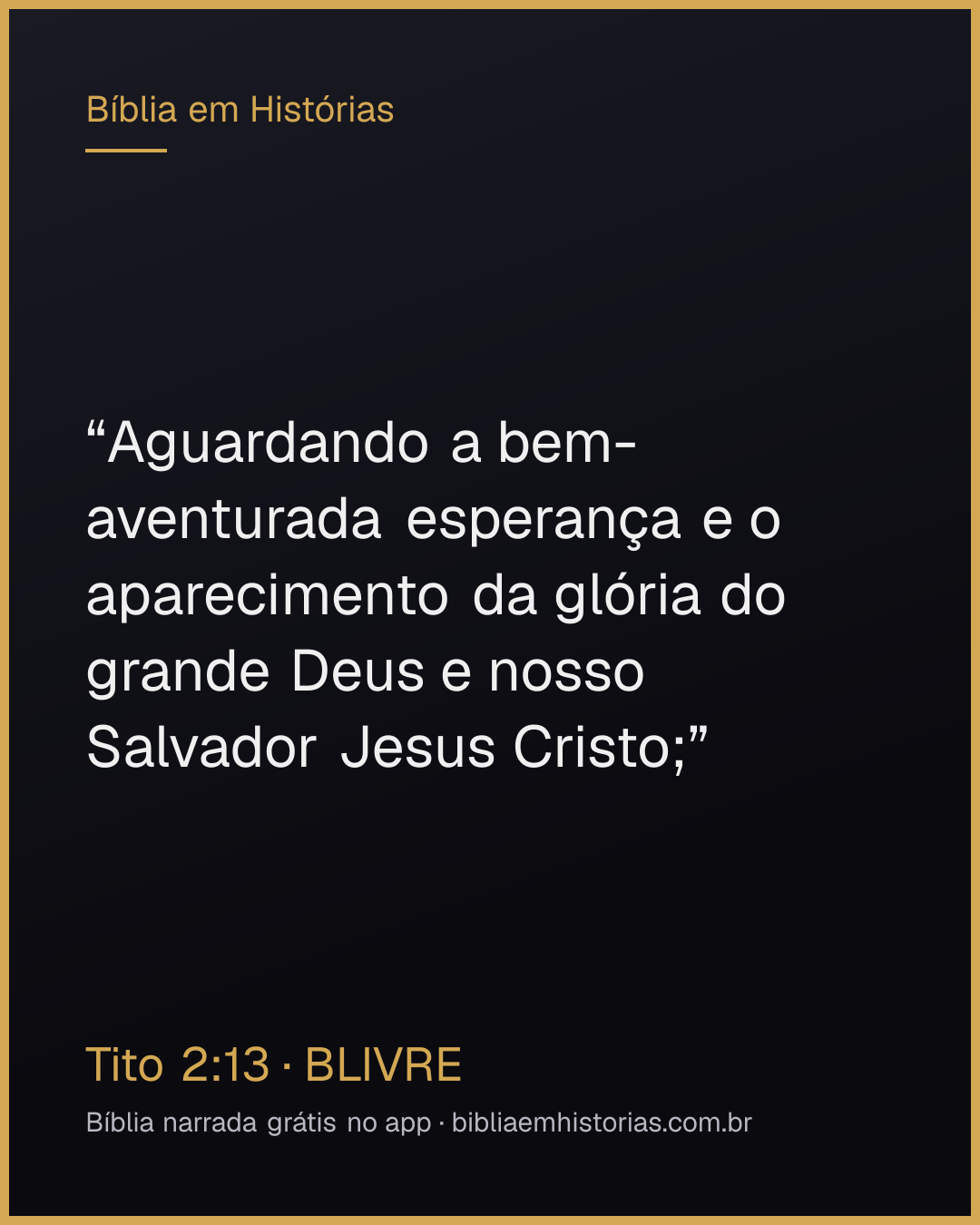 Imagem do versículo Tito 2:13 para compartilhar
